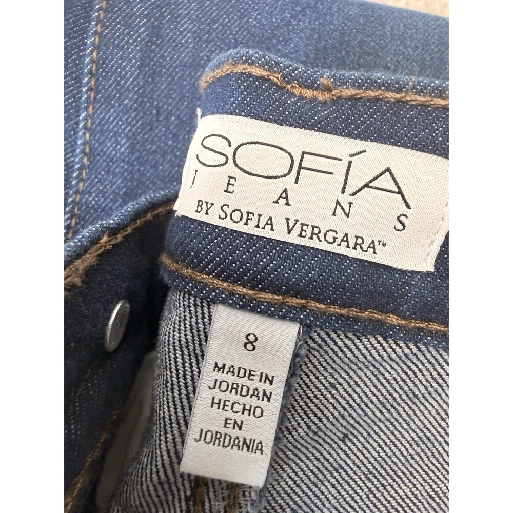 Sofia Jeans by Sofia Vergara High Rise Flare Dark Wash Blue Denim Jeans Size 8 - Picture 11 of 15